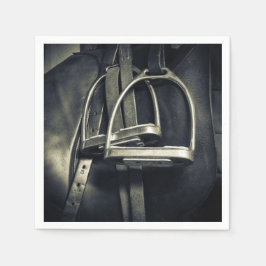 Guardanapo De Papel Na moda Silver Stirrups em Inglês Riding Saddle