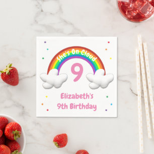 Guardanapo De Papel Na Nuvem 9! Rainbow Birthday