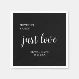 Guardanapo De Papel Nada Chique Apenas Amor Casamento Preto