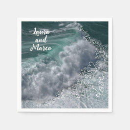 Guardanapo De Papel Names, sea and love photo and doodle