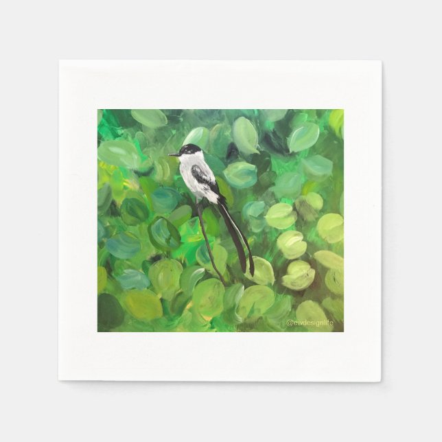 Guardanapo De Papel Nanoitecer coquetel com pássaro (Frente)