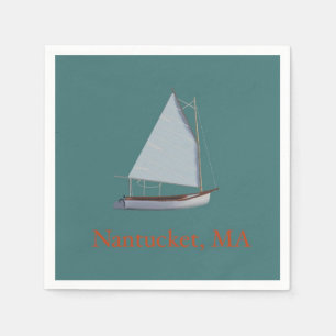 Guardanapo De Papel Nantucket Cat Boat. Barco de vela Napkins.