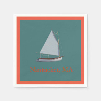 Guardanapo De Papel Nantucket Cat Boat. Barco de vela Napkins. Na
