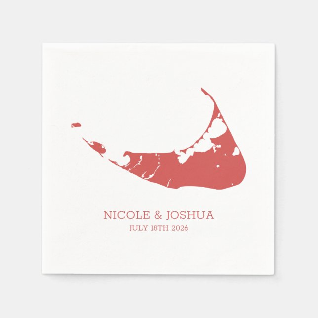 Guardanapo De Papel Nantucket Island Wedding Nantucket Red (Frente)