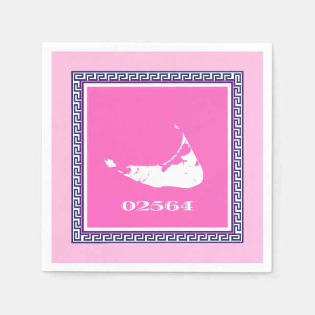 Guardanapo De Papel Nantucket (Sconset) Coquetel Rosa Napkins (Frente)