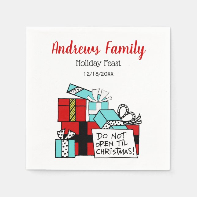 Guardanapo De Papel Não Abrir até o Natal apresentar Natal (Frente)