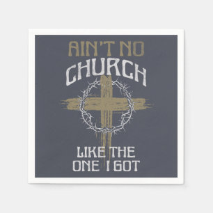 Guardanapo De Papel Não há Igreja como a que tenho design de texto