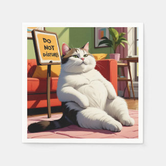 Guardanapo De Papel Não Incomodar Gordura Gato Engraçado