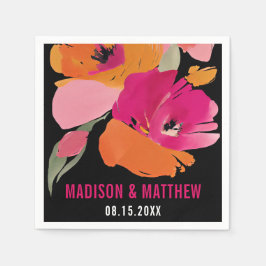 Guardanapo De Papel Napkin de Casamento Floral Personalizável - Nomes