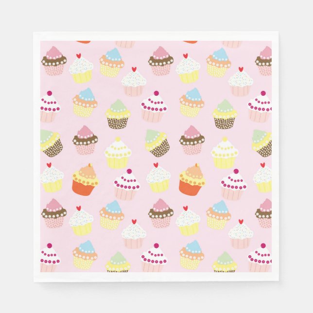 Guardanapo De Papel NAPKIN DE PADRÃO DE cupcakes (Frente)