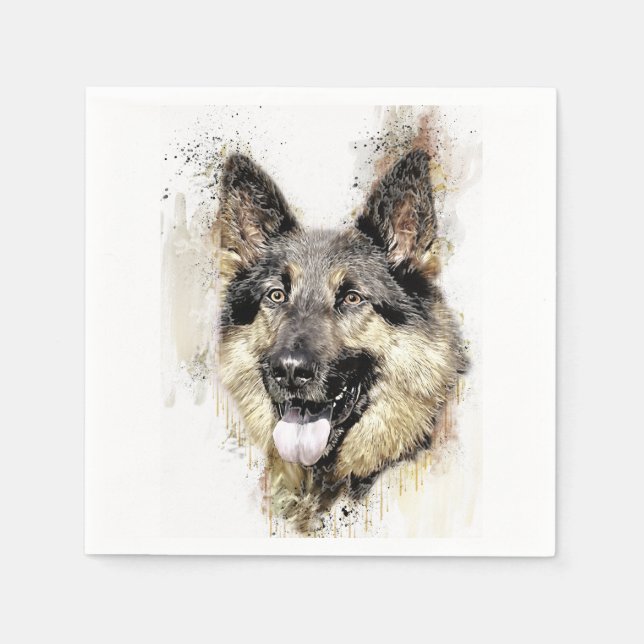 Guardanapo De Papel Napkin de Papel de Cão german shepherd (Frente)