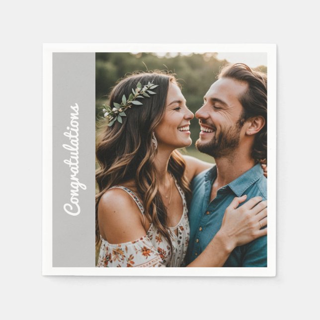 Guardanapo De Papel "Napkin de Partido Personalizado - Fotografia e Te (Frente)