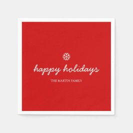 Guardanapo De Papel Napkin feliz roteiro de feriados Red