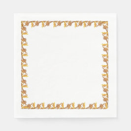 Guardanapo De Papel Napkin - Fronteira das Folhas de Ferro do Ângulo d