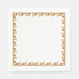 Guardanapo De Papel Napkin - Fronteira das Folhas de Ferro do Ângulo d