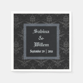 Guardanapo De Papel Napkin Gothic Black Brocade