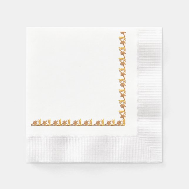 Guardanapo De Papel Napkin - Ouro Ângulo - Folhas de Ferro (Frente)