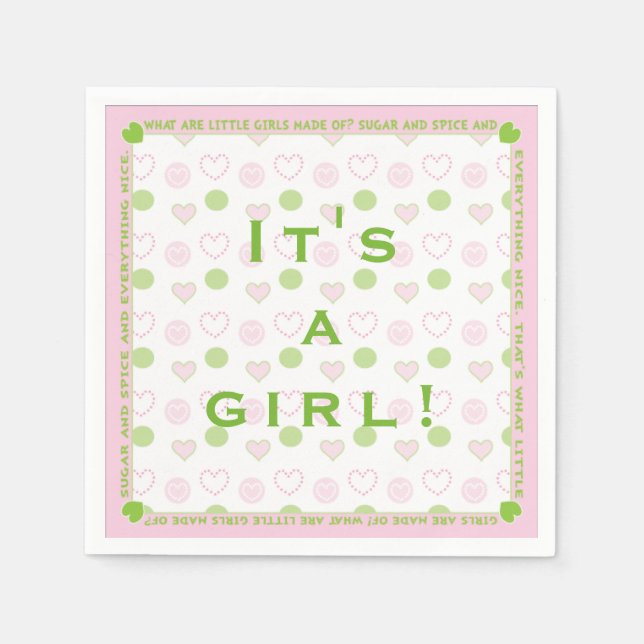 Guardanapo De Papel Napkin Padrão do chá de fraldas "Açúcar e Arroz" (Frente)