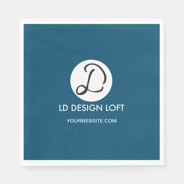 Guardanapo De Papel Napkin personalizado com coquetel azul escuro com  (Frente)