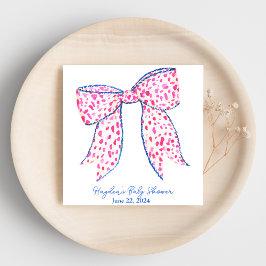 Guardanapo De Papel Napkin Personalizado por Coquete Cor-de-Rosa Azul