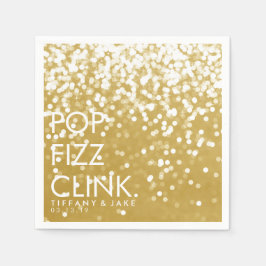 Guardanapo De Papel Napkin - Pop espumante Fizz Clink Dourado