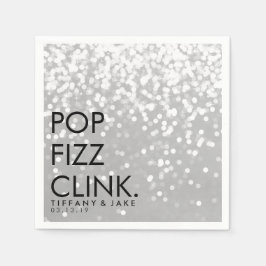 Guardanapo De Papel Napkin - Pop espumante Fizz Clink Silver