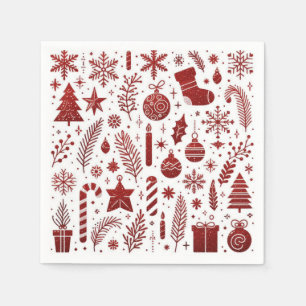 Guardanapo De Papel Napkin vermelho branco