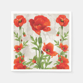 GUARDANAPO DE PAPEL NAPKINAS DE PAPEL VINTAGE RED POPPIES