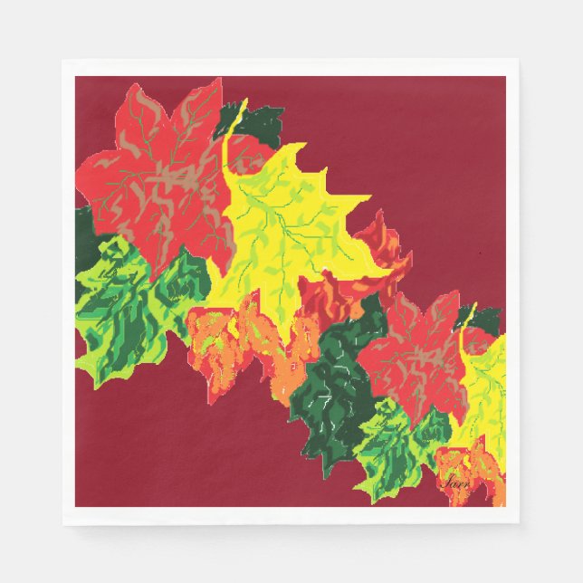 Guardanapo De Papel Napkins Autumn Leaves (Frente)