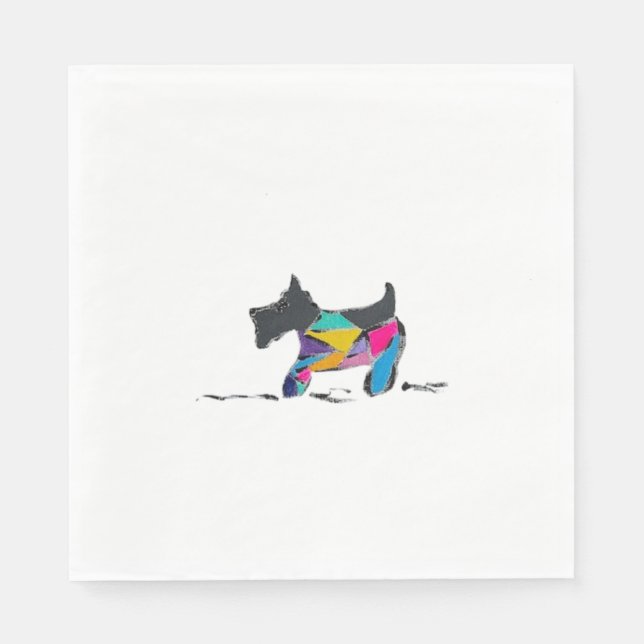 Guardanapo De Papel Napkins com Schnauzer (Frente)