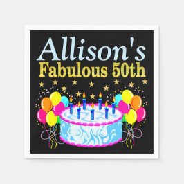 GUARDANAPO DE PAPEL NAPKINS DE 50 ANOS PERSONALIZADOS FESTIVOS