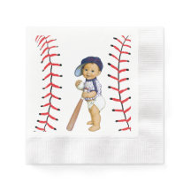 Napkins de Chá de fraldas de Baseball