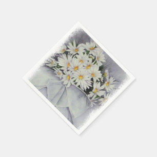 GUARDANAPO DE PAPEL NAPKINS DE PAPEL DE BUQUÊ DE FLOR DE DIA BRANCO