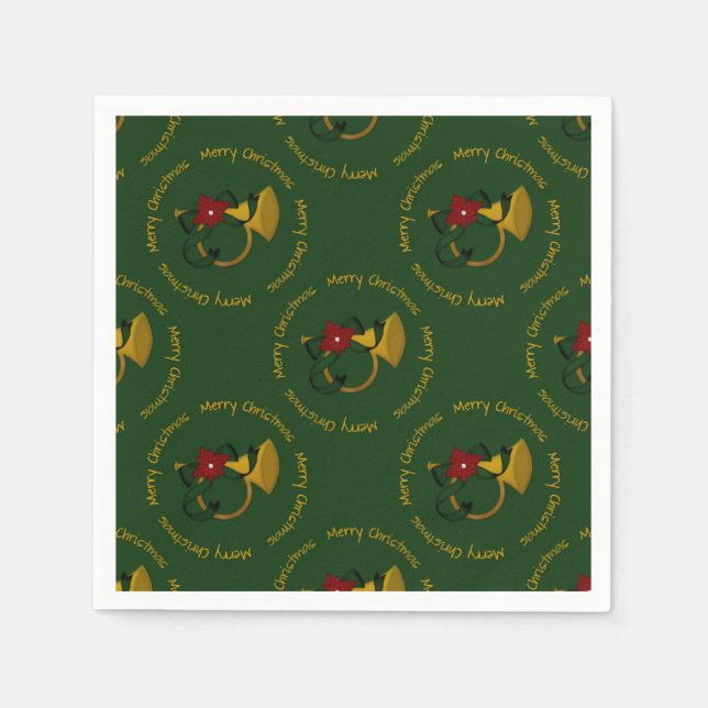 Guardanapo De Papel NAPKINS DE PAPEL Verde Horn de Natal (Frente)