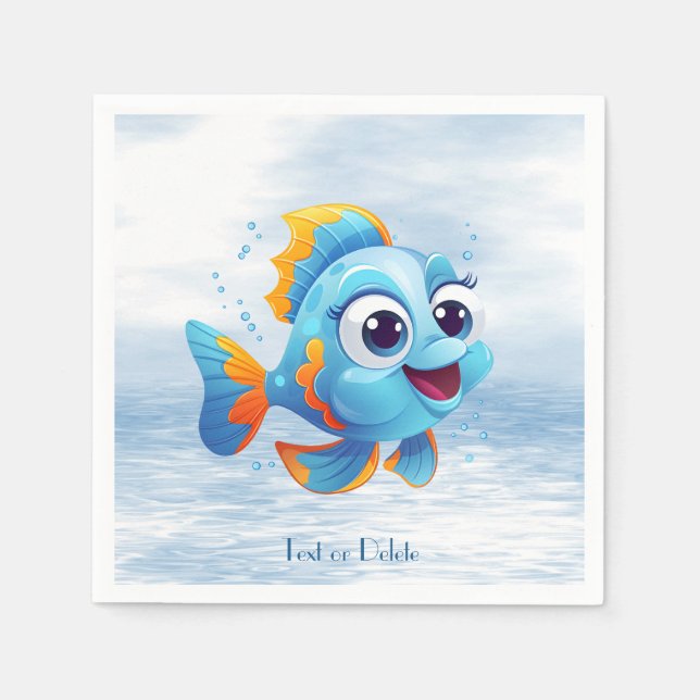 Guardanapo De Papel Napkins de Peixe Azul (Frente)
