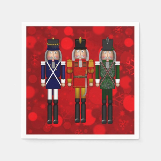 Guardanapo De Papel NAPKINS DO PARTIDO Nutcracker Trio-Red-Bokeh-PAPER (Frente)