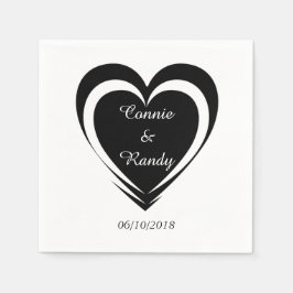 Guardanapo De Papel Napkins Elegante de Casamento Negro e Branco