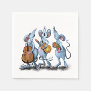 Guardanapo De Papel Napkins engraçado com Banda de música de mouse - p