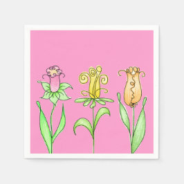 Guardanapo De Papel Napkins Floral Rosa