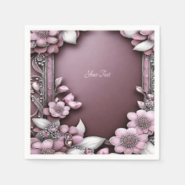 Guardanapo De Papel Napkins Floral Rosa