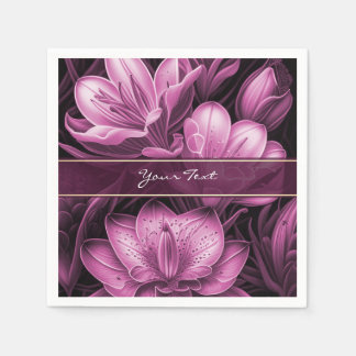 Guardanapo De Papel Napkins Floral Rosa Magenta