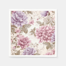 Guardanapo De Papel Napkins Floral Rosa Púrpura