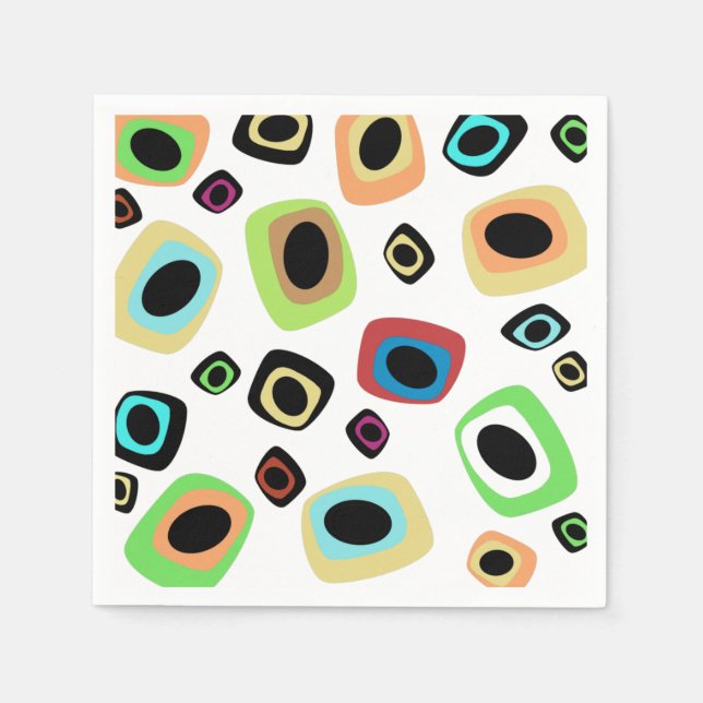 Guardanapo De Papel Napkins Geométrico do Século médio (Frente)