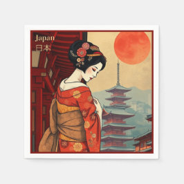 Guardanapo De Papel Napkins Japão geisha maiko restaurante japonês
