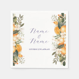 Guardanapo De Papel Napkins Nomes de Casamento Laranjas Citrinos Flora