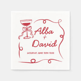 Guardanapo De Papel Napkins Nomes de Casamento Whimsical Drawn