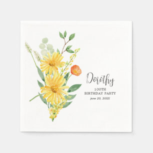 Guardanapo De Papel Napkins Personalizado 100º Aniversário Amarelo