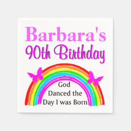 GUARDANAPO DE PAPEL NAPKINS PERSONALIZADOS DE ANIVERSÁRIO DE 90 CRISTÃ