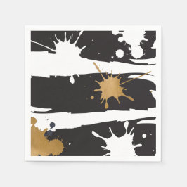 Guardanapo De Papel Napkins preto e Dourado