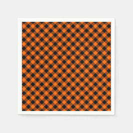 Guardanapo De Papel Napkins Xadrez Negro e Laranja